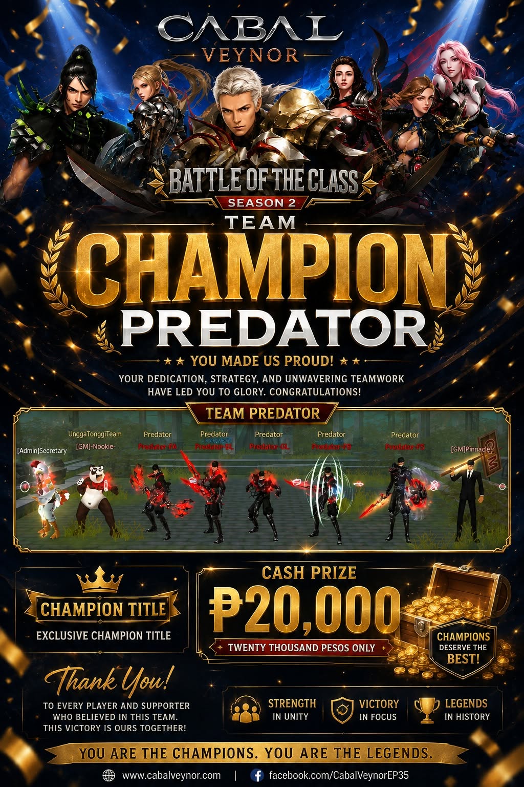 ⚔️ CABAL VEYNOR — BATTLE OF THE CLASS: SEASON 2 CHAMPION⚔️